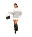 Pull Manches Longues Femme Blanc Noir Missy Empire-1
