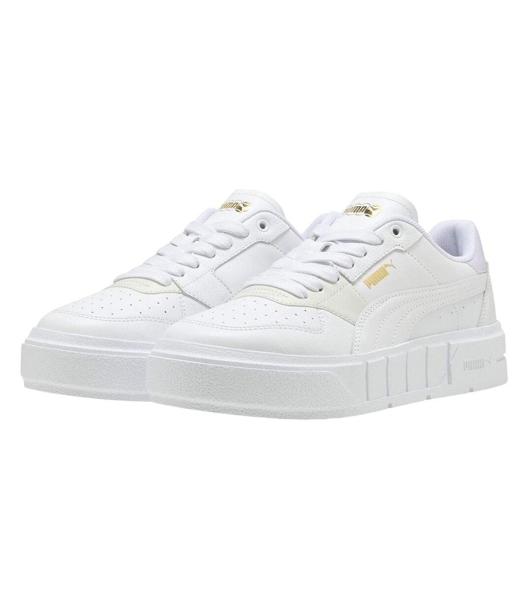 Womens/ladies Cali Leather Platform Court Trainers White Lilac Puma-1