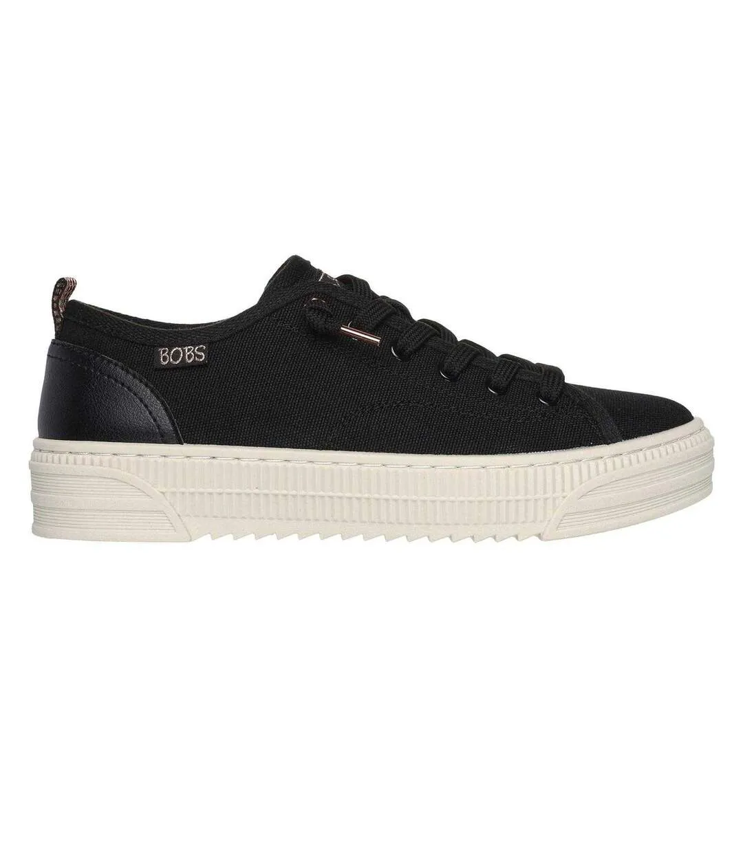 Womens/ladies Bobs Copa Canvas Trainers Black Skechers-4