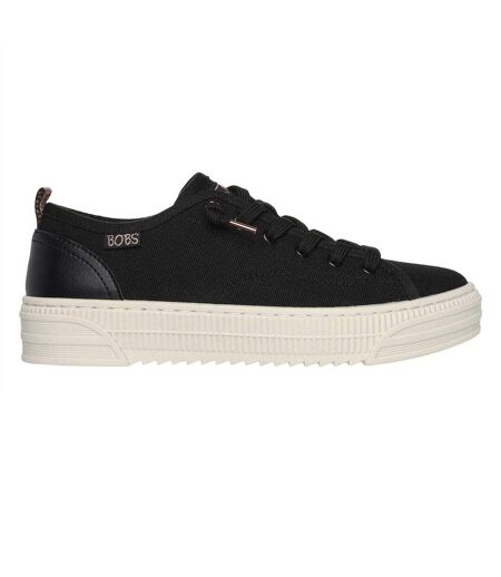 Womens/ladies Bobs Copa Canvas Trainers Black Skechers