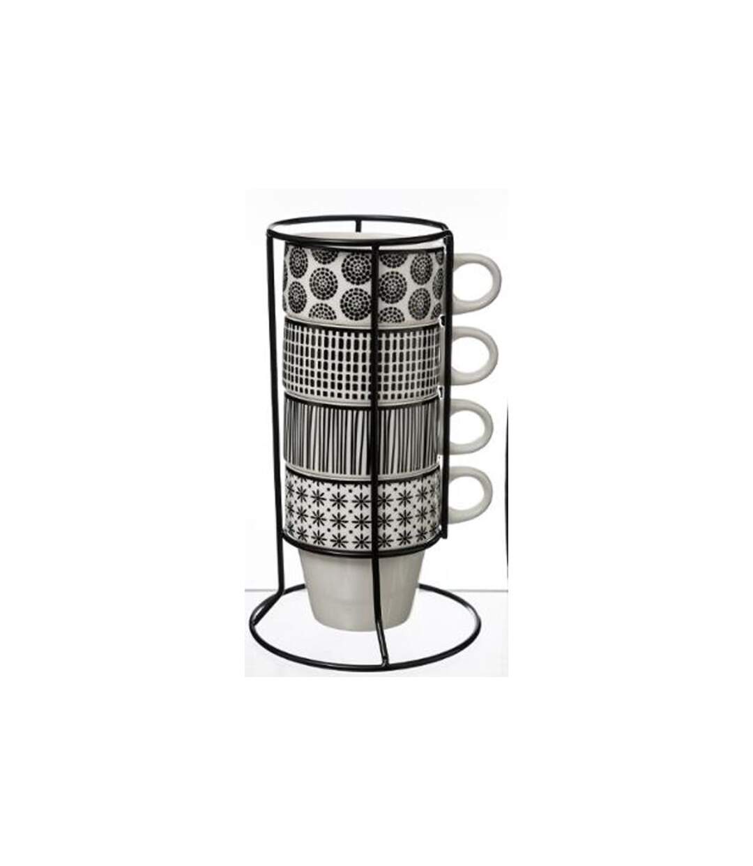 Lot de 4 Mugs sur Rack Bohemia 26cl Blanc-1