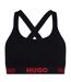 Womens/ladies Cross Back Padded Sports Bra Black Hugo-2