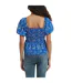 Womens/ladies Square Neck Relaxed Fit Blouse Blue Be You-3