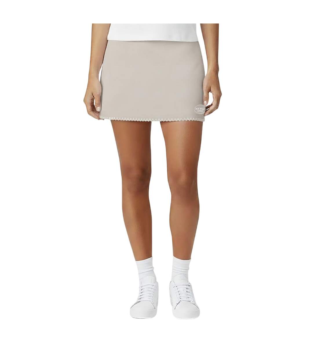 Womens/ladies Stretch Mini Relaxed Fit Skort Taupe Jack Wills-4