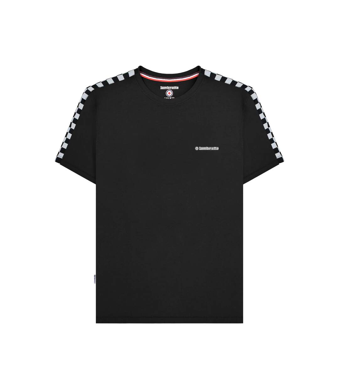 Mens Two Tone Taped T-shirt Black Lambretta-1