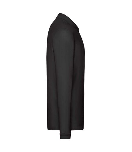 Fruit of the Loom Mens Premium Long-Sleeved Polo Shirt (Black) - UTRW9752