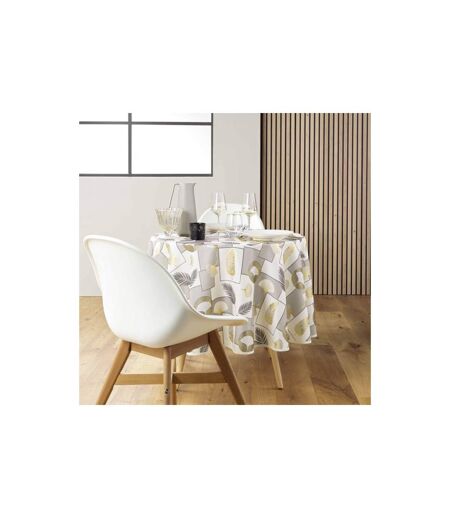 Nappe Ronde Antitache Imprimé Natane 180cm Naturel