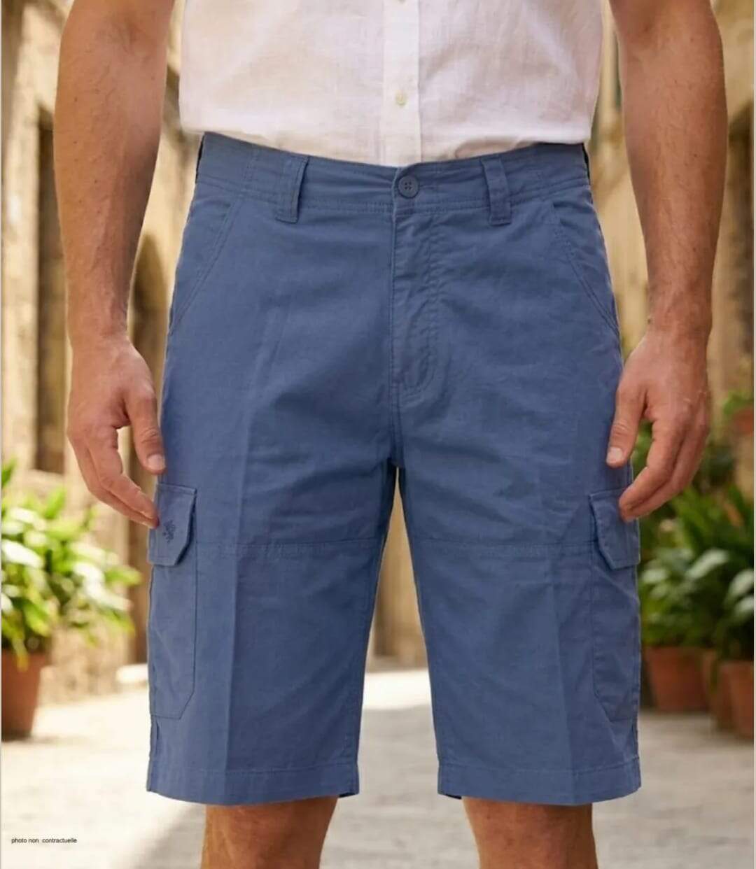 Bermuda WINCHESTER ISLAND2 uni en coton : le short chic et confortable pour vos journées ensoleillées-1