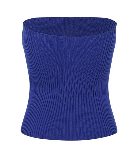 Womens/ladies Knitted Mini Skirt Blue Missy Empire