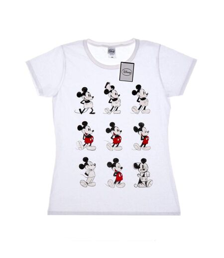 Disney T-shirt en coton Mickey Mouse Evolution Femme/Femme (Blanc) - UTBI31081
