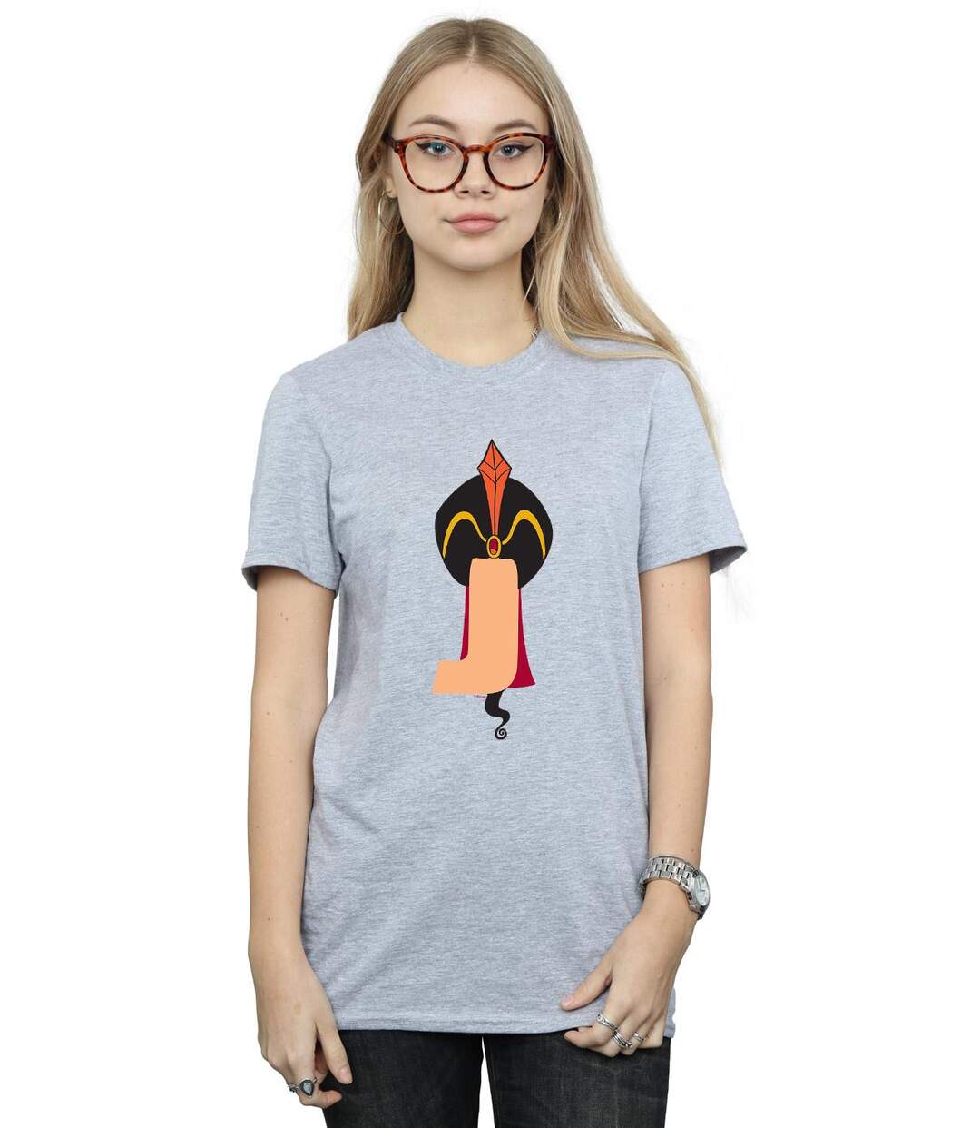 Disney - T-shirt ALPHABET J IS FOR JAFAR - Femme (Gris chiné) - UTBI16844-2