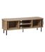 Meuble tv 2 portes coulissantes Colva - Marron et noir-2