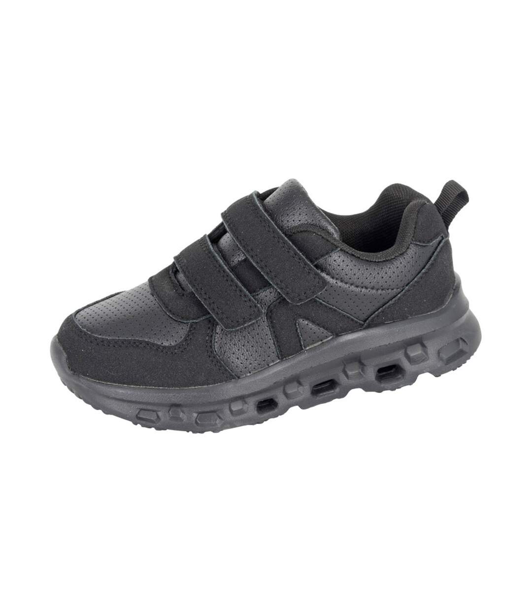 Childrens/kids Hurricane Touch Fastening Trainers Black Dek-2