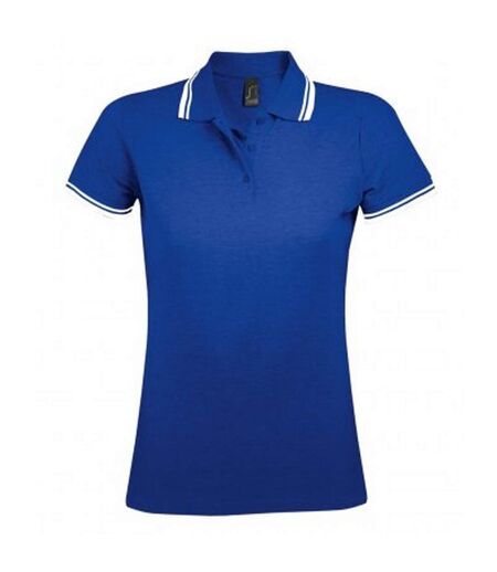 Polo manches courtes pasadena femme bleu roi/blanc SOLS