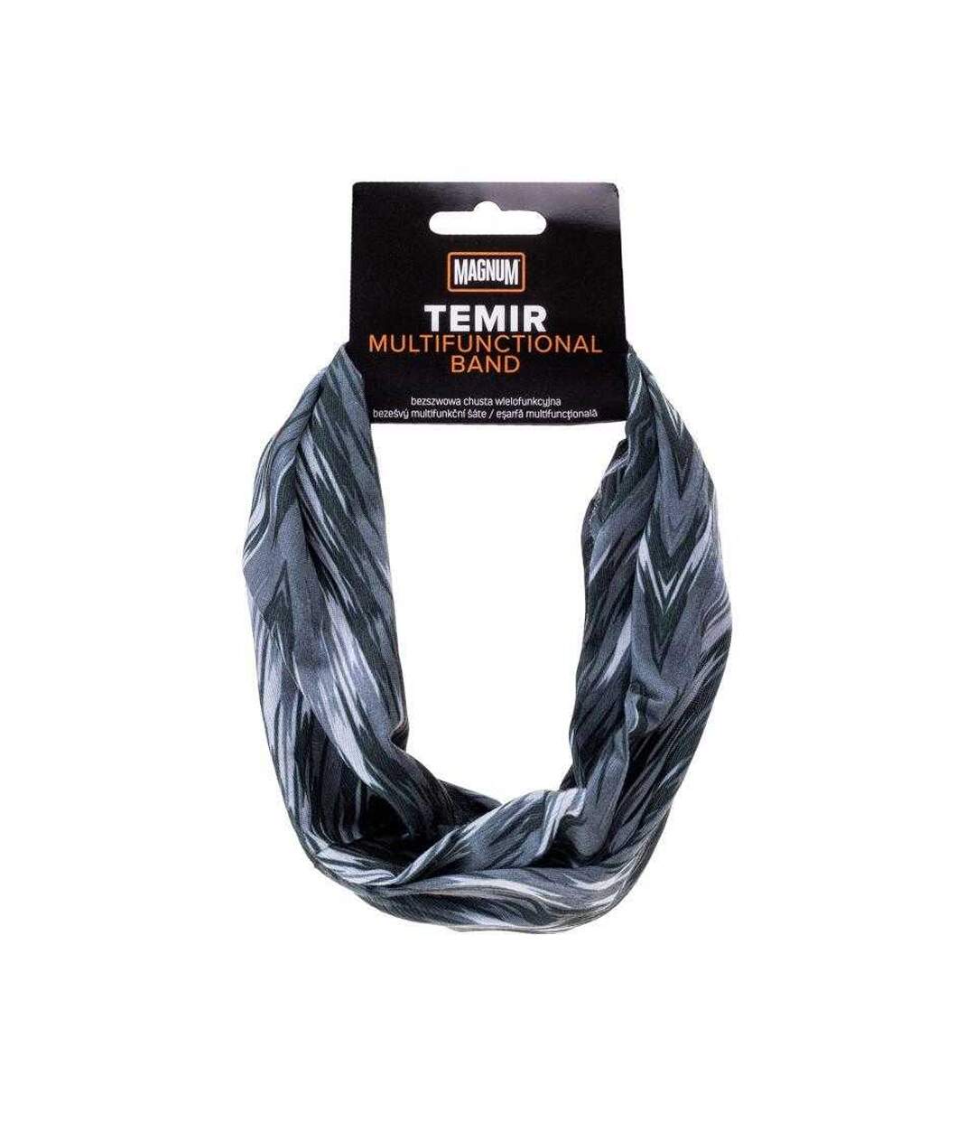 Cache-cou Motif/style Ikat Temir Taille Unique Noir Gris Magnum-2