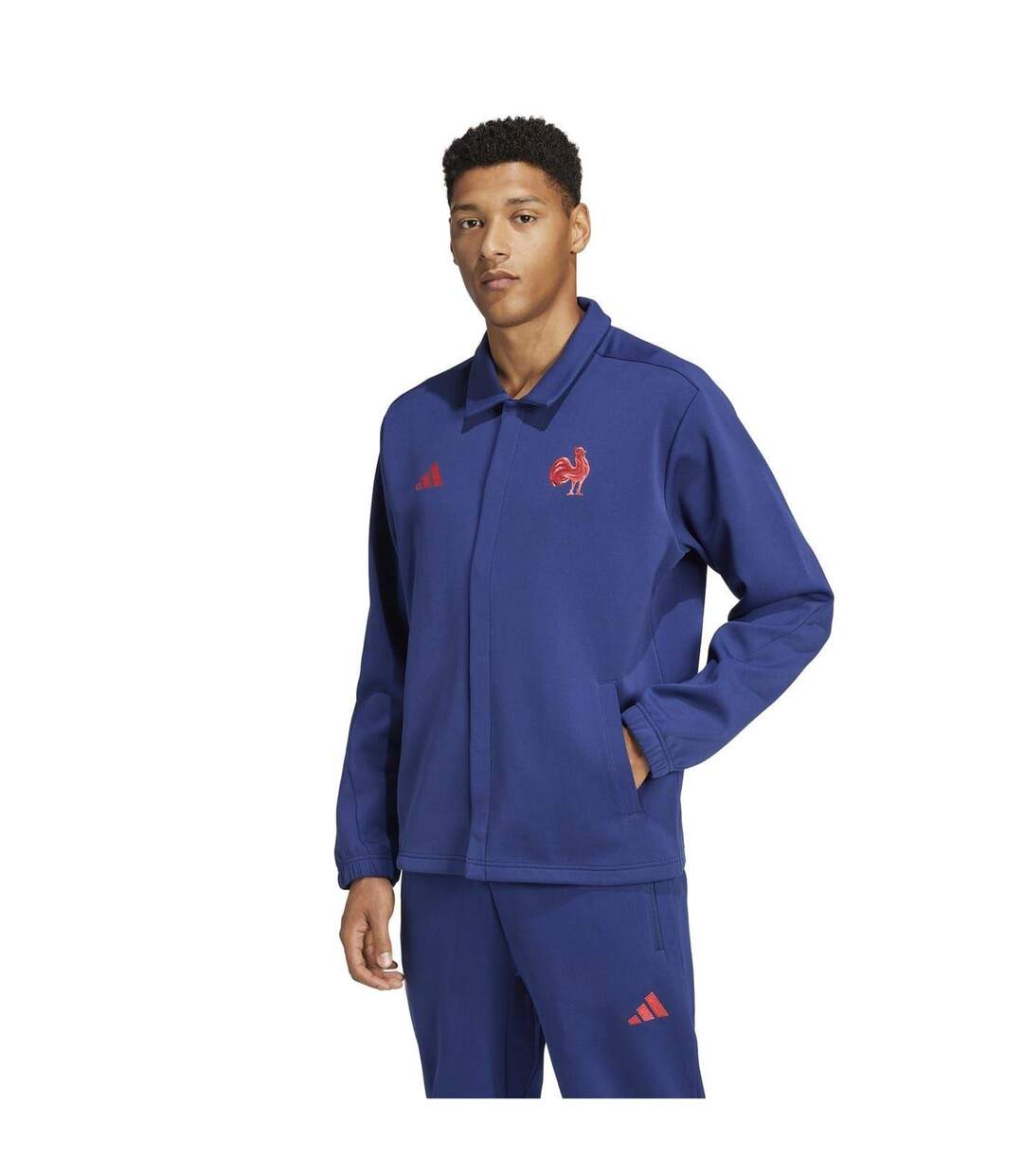 Mens 24/25 France Ffr Track Jacket Dark Blue Adidas-1