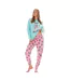 Ensemble De Pyjama Long Motif/style Koala Not Today Femme Bleu Rose Keanu-4