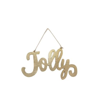 Jolly fabric metallic sign 20cm gold Davies Products