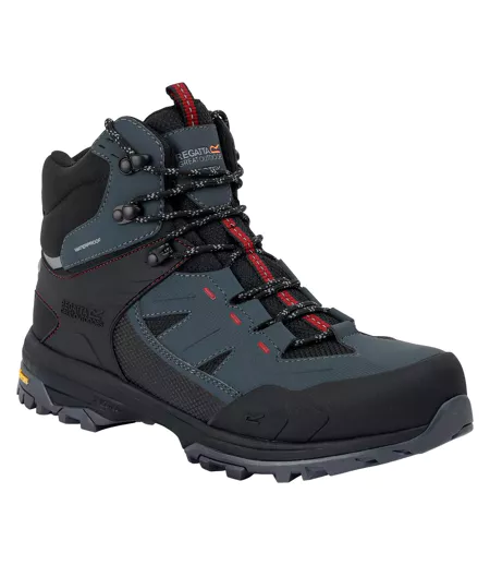 Chaussures De Marche Regen Homme Gris Foncé Rouge Regatta