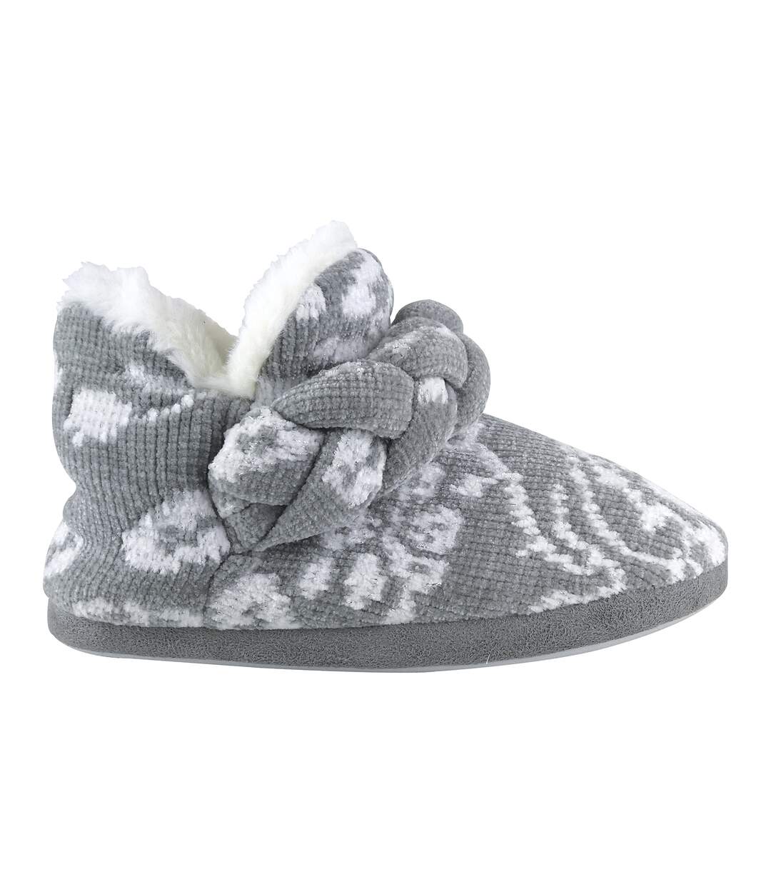 Ladies Knitted Warm Fleece Plush Slipper Boots-3