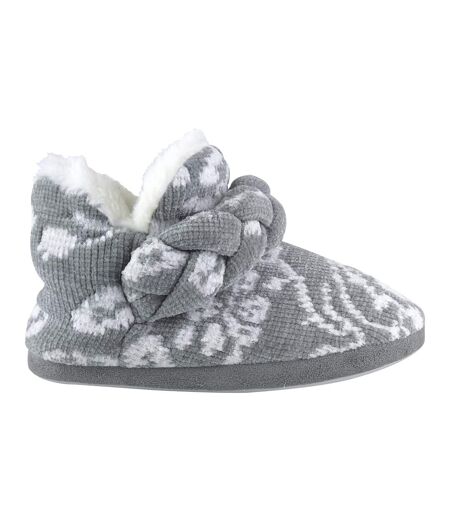 Ladies Knitted Warm Fleece Plush Slipper Boots