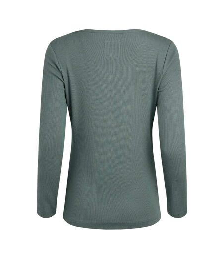 Womens/ladies maine organic long-sleeved t-shirt army green Weird Fish