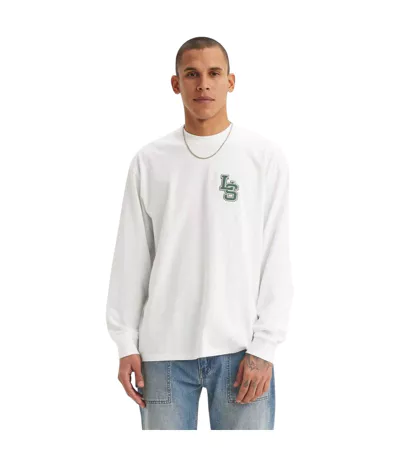 T-shirt Manches Longues Style Classique Homme Blanc Levis