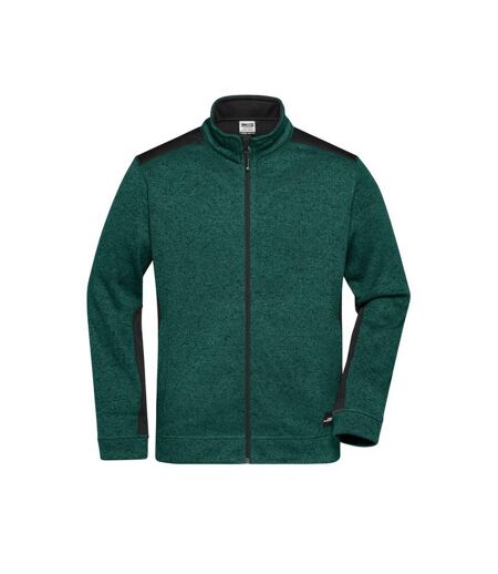 Veste Polaire Strong Homme Vert Foncé Chiné Noir James And Nicholson