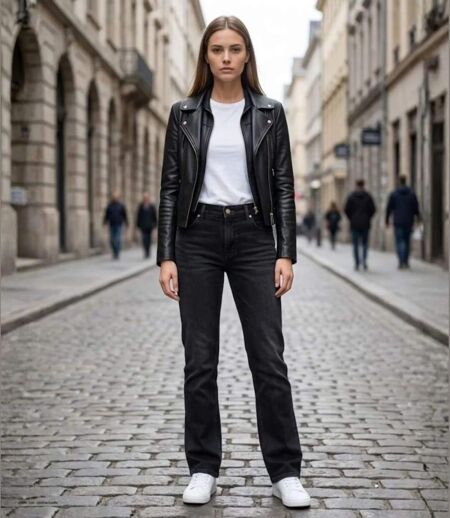 MAYFLOWER OUDA - Jean en tissu extensible pour femme : le confort absolu d'un denim stretch noir galbant