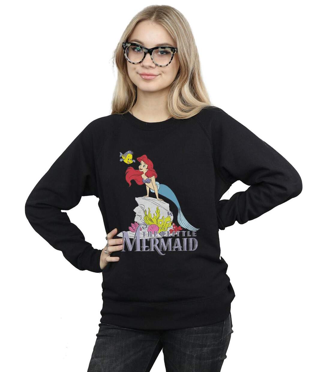 Disney - Sweat THE LITTLE MERMAID SEA FRIEND - Femme (Noir) - UTBI13684-2