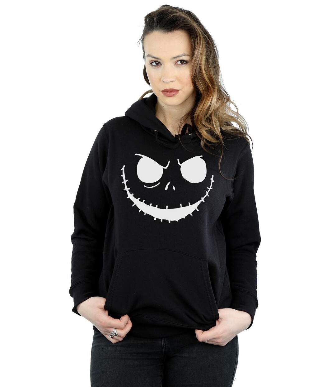 Disney Sweat à capuche à visage de Jack de Nightmare Before Christmas - Femmes/Ladies (Noir) - UTBI12234-2
