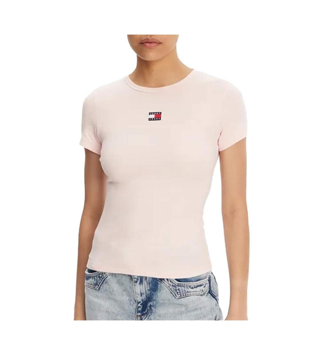 T-Shirt rose femme tommy hilfiger badge - l-1