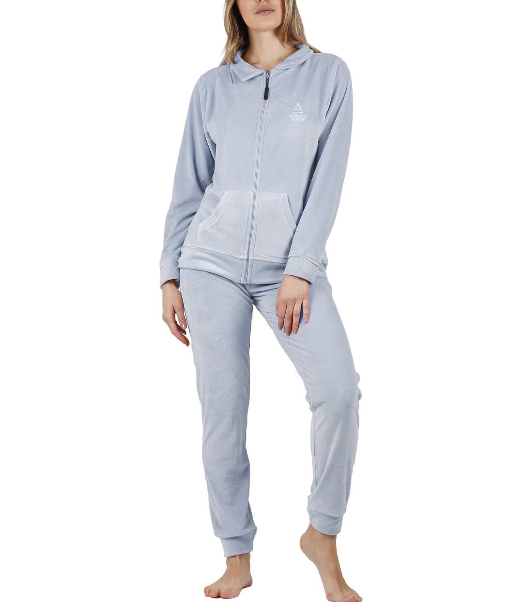 Pyjama tenue d'intérieur pantalon veste zippée Soft Home Admas