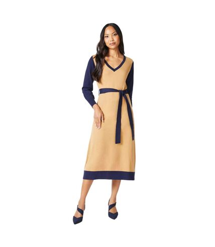 Robe mi-longue femme brun-beige Principles