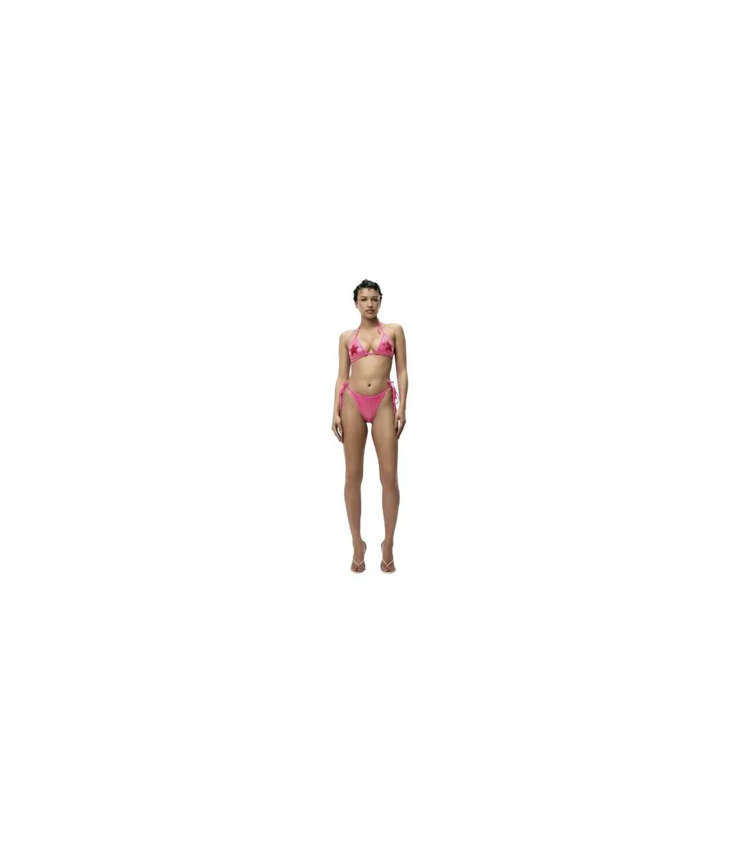 Bas De Maillot De Bain Motif/style Paillette Femme Rose Adidas-1