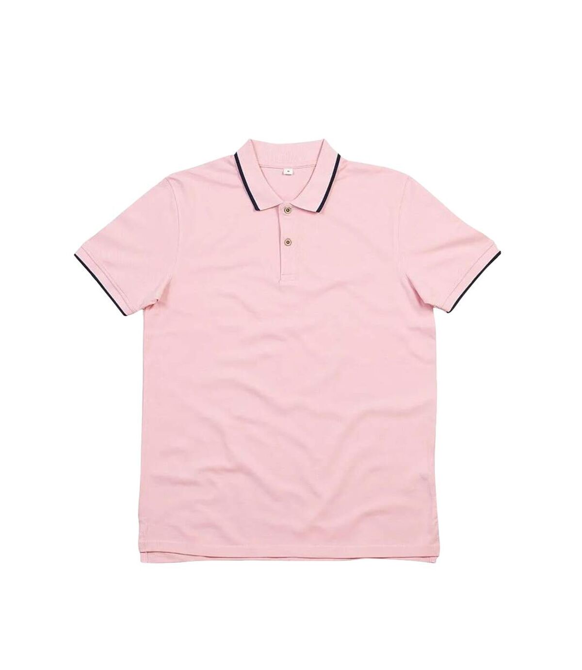 Mantis Mens The Tipped Polo Shirt (Soft Pink/Navy)