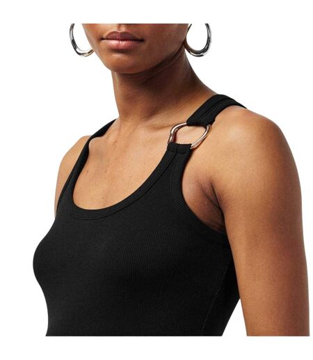 Womens/ladies Charlotte Sleeveless Vest Top Black Edited