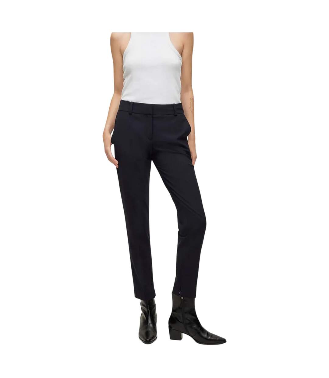 Pantalon Hetana Femme Bleu Foncé Hugo-4