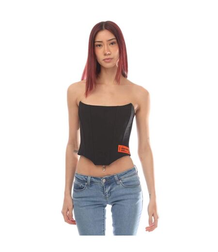 Womens/ladies Zipped Corset Top Black Heron Preston
