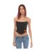 Womens/ladies Zipped Corset Top Black Heron Preston-1
