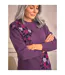 Womens/ladies Floral Sparkle Embroidered Jumper Purple WoolOvers-3