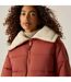 Doudoune Matelassée À Col Rabattu Kayana Femme Rouge Orange Beige Clair Regatta-4