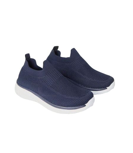 Womens/ladies annabel knitted slip-on trainers navy Good For The Sole