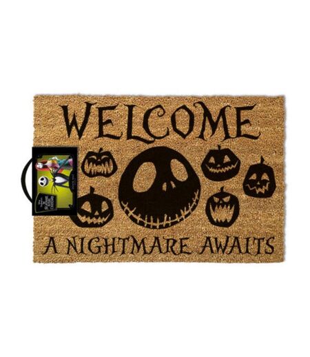 Nightmare Before Christmas Tapis de porte A Nightmare Awaits (Marron / noir) (Taille unique) - UTPM693