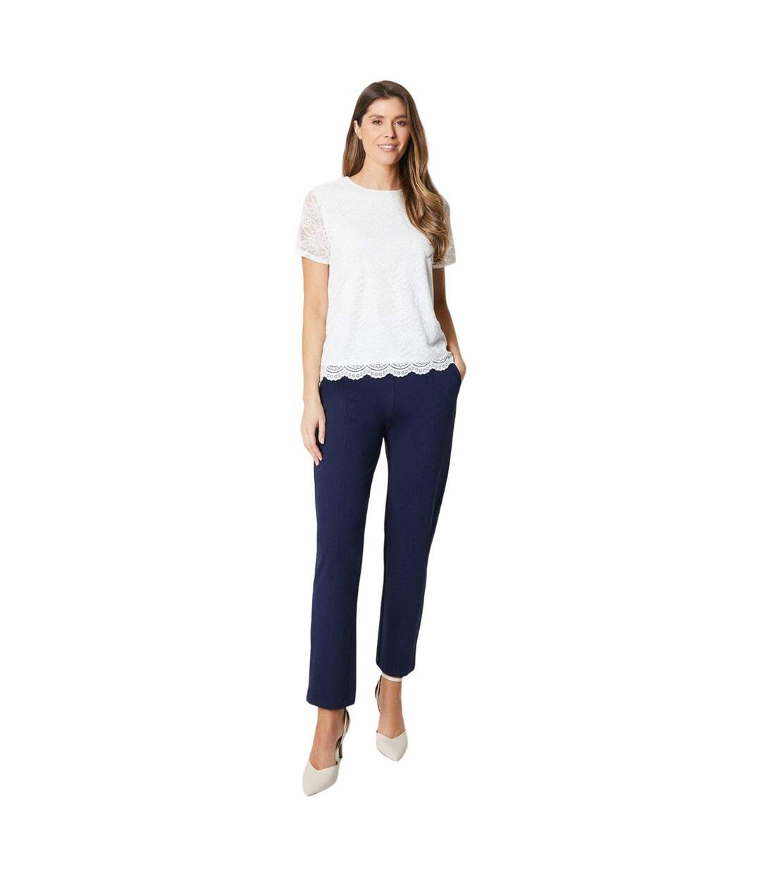 Pantalon femme bleu marine Principles-3