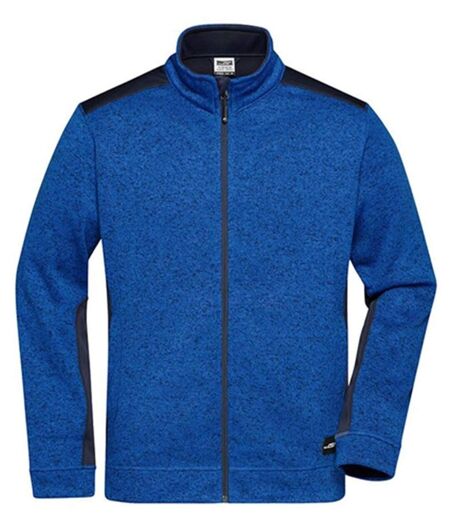 Veste polaire tricot de travail - Homme - JN862 - bleu roi mélange noir