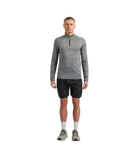 Mens Landy Space Dye Quarter Zip Midlayer Black Marl ALTRYN
