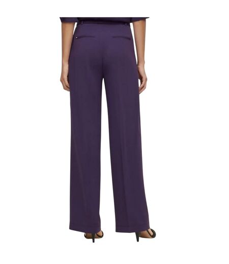Womens/ladies Tapiana Relaxed Fit Trousers Purple Hugo Boss