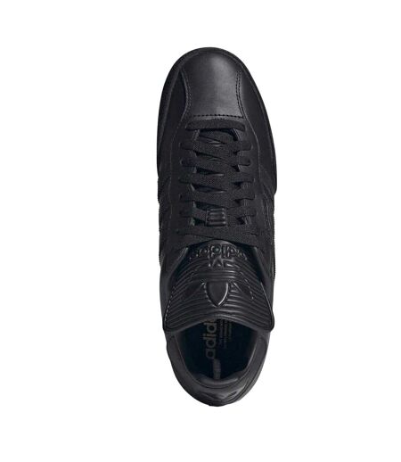 Childrens/kids Samba Super Leather Trainers Black Gold Adidas