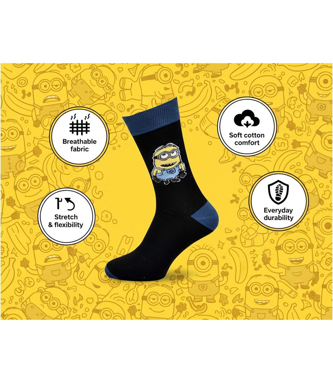 Minions - Chaussettes Homme Licence Pack de 6 MIX SURPRISE-3